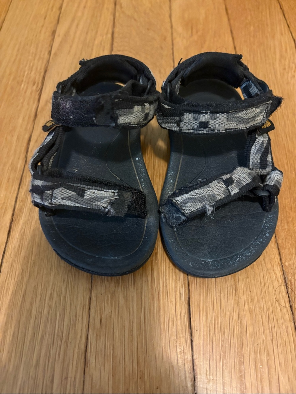 Teva Black and Gray Patterned Kids Sandals